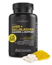 Livingood Dagelijkse lever en galblaas Reinigen of Ondersteuning Supplement met melkdistel, Oxbile, Bile Zouten, Digestieve Enzymen en Artichoke Leaf Extract, Digestieve Gezondheid en Lever Ondersteuning, 56 Capsules