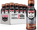 Muscle Milk Pro Advanced Nutrition Proteine Shake, Knockout Chocolate, 14 Fl Oz Bottle, 12 Pack, 40g Proteïne, 1g Suiker, 16 Vitaminen & Mineralen, 6g Vezel, Workout Herstel, Verpakking mei Vary