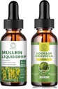 Mullein Drops for Lungs, Mullein Leaf Extract 1000MG for Lung Cleanse & Soursop Graviola Liquid Drops 1800mg, Soursop Leaves Extract for Cell Regeneration