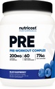 Nutricost Pre-Workout Complex Powder (60 porties, blauwe framboos) - Pre-Workout Supplement met Beta-Alanine, Taurine & Aminozuren