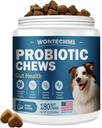 Probiotica voor honden, verbeteren Itchy huid jeukende oren, Gut Health, Gist Balance, Allergieën, Immuniteit, Hondenprobiotica en spijsverteringsenzymen met prebiotica, verminderen diarree (180 Kauwen, Steak)