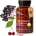 Plant Therapie Tart Cherry Capsules met vlierbessen geproduceerd in de VS 4 Maand Supply ondersteunt het lichaam, immuunsysteem & slaapcyclus supplementen voor vrouwen & mannen 120 Vegetarische Capsule