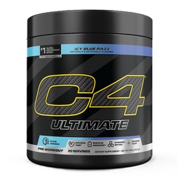 Cellucor C4 Ultimate Pre Workout Powder ICY Blue Razz - Sugar Free Preworkout Energy Supplement for Men & Women - 300mg Cafeïne + 3,2g Beta Alanine + 2 Gepatenteerde Creatines - 20 Servers