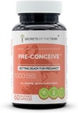 Secrets of the Tribe Pre-Conceive, 60 Capsules, 1000 mg, Vitex, Red Raspberry, Black Cohosh, Red Clover, White Peony, Shatavari. Getting Ready for Pregancy 60 Capsules