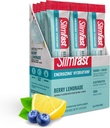 SlimFast Hydration Packets, Intermitterende Vasting Elektrolyten, Drink Mix Packets, Intermitterende Vasting Powder, Energy Powder Drink Mix, Cafeïne, Elektrolyten voor Hydration, Berry Limonade (12 telling)