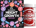 BIOTEQUELAB Hoogtegroei verhogen Gummies Vitaminen, Grow Tall Supplement, Calcium, Magnesium, Zink, Ashwagandha, Glucosamine Multivitamine voor tieners, kinderen, volwassenen