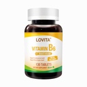 Lovita Vitamin B6 (Pyridoxine Hydrochloroide) 80mg, Getimed Release, 8 Uur Sustained, Support Cardiovasculaire & Zenuwgezondheid, 130 Vegan Tablet
