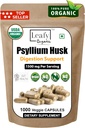 Psyllium Husk 1500mg Per Serving, 1000 Capsules - Double Strength - Premium Psyllium Fiber Supplement - Great for Digestion and Regularity - 100% Natural Soluble Fiber