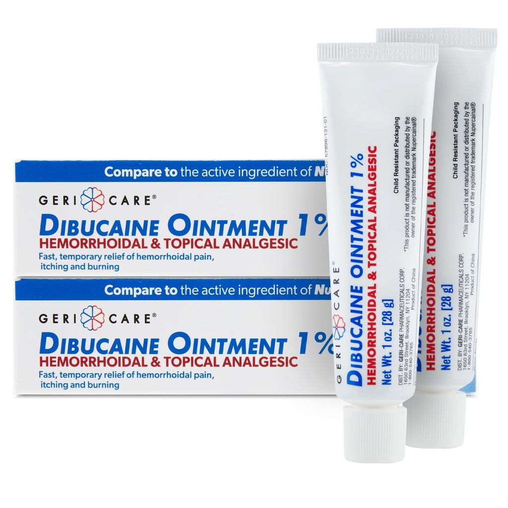 Hemorrhoid Relief Cream | Dibucaine 1% - 2 Pack
