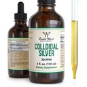 Colloidal Silver Liquid 20 PPM, Daily Immune Support, 99.9% Pure, 4 Fl Oz