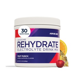 Advocare Rehydrate - Electrolyte Drink Mix - Inclusief Magnesium, Natrium, Kalium & Calcium - Antioxidant & Aminozuur Versterkt - Ondersteuning Hydratatie & Herstel - Fruit Punch, 12,7 oz