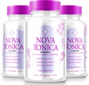 (3 Pack) NovaTonica Capsules, Nova Tonica ter ondersteuning van natuurlijk gezonde en gloeiende huid, extra sterk supplement ter ondersteuning van hydratatie, huid-verbeterende vitamine pillen, Nova Tonic Reviews (180 Capsules)