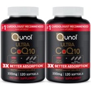 Qunol Ultra CoQ10 100mg, 3x Betere Absorptie, Gepatenteerd Water en vet Oplosbaar Natuurlijke Supplement Vorm van Co-enzym Q10, Antioxidant voor Hartgezondheid, 240 Tel Softgels