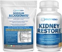 Nieren Restore Biologische Natrium Bicarbonaat Alkaline Supplement 1LB Reinigen 60 Caps Bundle 