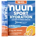 Nuun Sport Electrolyte Powder Packets met Magnesium, Calcium, Kalium, Chloride en Natrium, Hydration Packets voor On-The-Go, All Out Orange Flavor, Gluten Free & Vegan, 16 Single Servers