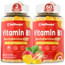 Vitamine B1 Gummies 500 mg Benfotiamine 500 mg met vitamine B6 B9 B12 & Magnesium voor nerve gezondheid, energie & stofwisseling ondersteuning 