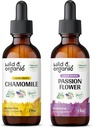 Wilde en biologische kamille Tinctuur 2 fl oz & Passiebloem Tinctuur 2 fl oz