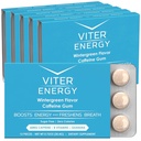 Viter Energy Cafeïnated Gum 60mg Cafeïne, B Vitaminen, Guarana, Suikervrij. (Wintergroen, 12st, 6 Pack)