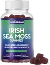 Irish Sea Moss Gummies - met Black Seed Vlierberry Bladderwrack Burdock Kurkuma Omega-3 Vitaminen C D3 Zink - Seamoss Supplementen voor Volwassenen Vrouwen Mannen - Suikervrije Glutenvrij Veganistisch