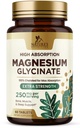 Magnesium (Glycinaat) - Magnesiumsupplement voor hart-, zenuw-, spier-, bot- en slaapondersteuning - 100% chelated en hoge absorptie - 250 mg per portie - glutenvrij, veganistisch, non-GMO - 60 Tel.