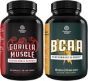Bundel van extra kracht test Booster voor mannen en tak keten Aminozuren supplement - natuurlijke energie supplement voor mannen met geile geit onkruid - Post workout spierherstel en spiergroei Suppor