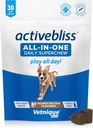 Vetnique Labs Activebliss Honden Multivitamine - Dagelijkse behandeling met Glucosamine, Omega 3, Digestieve Enzymen & Probiotica voor Gezamenlijke, Digestieve, & Immuun Ondersteuning - Hondenvitaminen voor Optimale Gezondheid, 30 Tel.