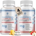 Lukaree Magnesium Complex Supplement 500mg, Magnesium Glycinate, Malate, Taurate, Citrate Complex & Herbal Extracts, Hoge Absorptie Gecheld 120 Vegan Non-GMO Capsules for Rest, Energy, Mood