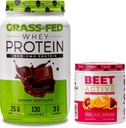 Nutrologie Gras Fed Wei Proteïne Poeder, Ondersteunt Lean Muscle Recovery & Performance, Romige Chocolade Smaak (28 Servings) Beet Actief, Natuurlijke Pre-Workout Poeder, Passie Fruit Smaak (3