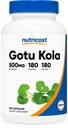 Nutricost Gotu Kola 500 MG, 180 Capsules - Vegetarische Capsules, Glutenvrij, Niet-GMO