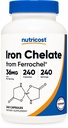 Nutricost Gecheld ijzer, als Ferrochel, 36mg, 240 Capsules