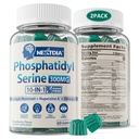 Fosfatidylserine - Nootrope Brian Supplement, Focus & Energy Gummies+ Bacopa Monnieri, Omega 3, Huperzine A, Methyl B12 & B6 voor Senioren, Gamers, Werknemers, Non-GMO, Cafeïnevrij, Suikervrij, 2 Pack