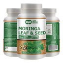 Moringa Oleifera Leaf and Seed Powder (80:20) Ratio 300 Pillen(Tablets), 150 Servings, 1000 mg. Niet-gecoate Malunggay Herbal Supplement, No Chemical Coating, Green Superfood. Verpakking van 1.