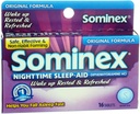 Sominex Nighttime Sleep-Aid with Diphenhydramine HCl 25 mg, Original Formula, 16 Tablets, (Pack of 1)