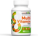 LiveGoodTM Mannen Bio-Active Complete Multivitamine, Dagelijkse Supplement met Vitamine A, B12, C, E, Lycopeen, Vegan, 60 Capsules