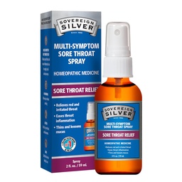 Sovereign Silver Sore Throat Spray - Colloïdale Silver Throat Spray, Immune Support Supplement voor volwassenen en kinderen, Dagelijks gebruik Liquid Argentum Nitricum Solution - 2 fl oz (59ml)