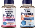 Wholesome Wellness 100 Billion CFUs with Prebiotics and Organic Probiotics 100 Billion CFU for Men and Women Bundle