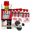 Lean Body Ready-to-Drink Cookies and Cream Protein Shake, 40g Protein, Whey Blend, 0 Sugar, Gluten No, 22 Vitaminen & Minerals, (Recyclebare Karton & Lid - Verpakking van 12) LABRADA , 17 Fl Oz (verpakking van 12)