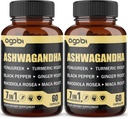 2 verpakkingen 60 capsules - 8050mg Ashwagandha Extract supplement - 7in1 met Fenegriek, Maca, Kurkuma, Rhodiola, Gember & Black Pepper - Spirit, Immune & Energy Support - 4 maanden levering