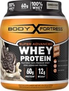 Body Fortress Whey Protein Powder, Cookies N' Creme, Aspartame Free, 60 G eiwit per portie, 2 Lbs