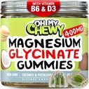 Gecentreerde Magnesium Glycinate Gummies 400MG - Hoge Absorptie voor kinderen, tieners en volwassenen - Supplement voor slaap, rust en spierontspanning met B6 & D3 - Glutenvrij en Veganistisch vriendelijk - 60 Tel.