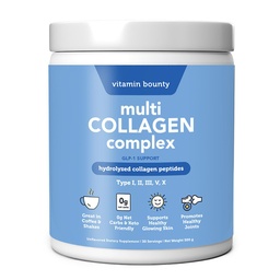 Vitamine Bounty Multi Collageen Complex - Gehydrolyseerde Collageen Peptides Types I, II, III, V & X - Ondersteunt huidelasticiteit, Joint Health, Hair & Nail Growth - 50 porties