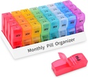 GROENCYCLE maandelijkse pil Organisator 2 keer per dag, 30 dagen pil Box AM PM, 4 weken pil gevallen, een maand pil Medicine Container kleine afzonderlijke afdelingen om vitamines te houden, visolie, supplementen