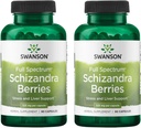 Swanson Full Spectrum Schizandra Berrys - Herbal Supplement Promoting Stress Support & Liver Health - Helpt gemakkelijk lichaam en geest w/natuurlijke ingrediënten - (90 Capsules, 525mg elk) (2 Pack)