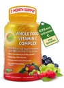 Whole Food Vitamin C Complex - 1450mg Organic Berries - 675 mg Vitamin C per Serving, High-Potency Antioxidant & Immune Support with Acerola, Amla and Natural Bioflavonoids - Vegan, Non-GMO, 120 Count