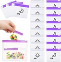 56 stuks AM Pill zakjes Bags Travel Pill Bags Zipped Medicine Organizer Day and Night Pill Bag Herbruikbare Plastic pil Baggies met schuif slot maandelijkse pil Organizer 2 keer per dag (Wissen, Paars)