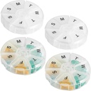 Grote Weekly Pillen Organisator - (Pack of 4) Dagelijkse Pillen Cases, Ronde Pillen Organisator 7 Dagen Container, Geneeskunde Planner, Pillen Herinnering, BPA-Free voor Pillen Vitaminen, Supplementen, en Visolie