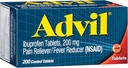 Advil Pain Reliver en koortsreducer, pijnrelief Medicine met Ibuprofen 200 mg voor hoofdpijn, rugpijn, menstruele pijn en gewrichtspijn Relief - 200 gecoate tabletten