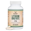 Lithium Orotate 5mg Elemental Lithium for Cognition and Brain Health, 210 Capsules (Third Party Tested, Vegan Safe, Non-GMO) by Double Wood Supplements