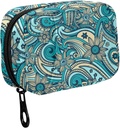 Fustyad Prachtige Vintage Paisley Pill Organizer Travel Portable Zipper Cloth Bag for Holding Weekly Supplements Vitaminen en Visolie